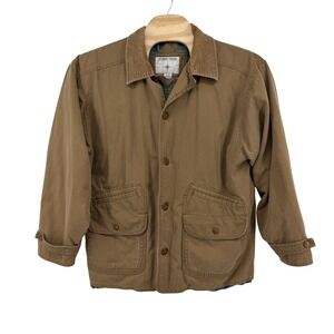 Yukon Trail Jacket Mens L Brown Barn Coat Canvas Plaid Flannel Lined Chore